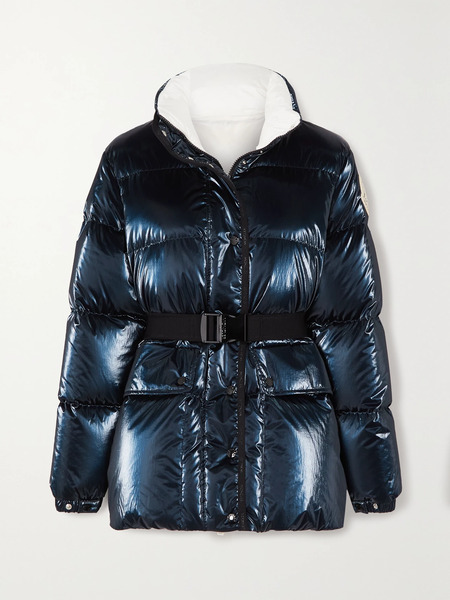  Moncler Moncler - Herault Hooded Quilted Padded Glossed-shell Down Coat - Navy 