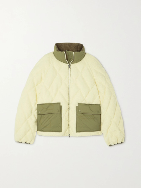  Moncler Moncler - Jonquille Shell-trimmed Quilted Fleece Down Jacket - Off-white 