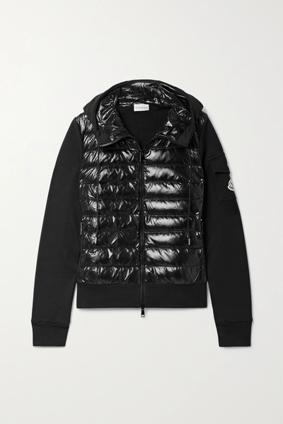  Moncler Moncler - Quilted Shell And Cotton-blend Jersey Down Hooded Jacket - Black 
