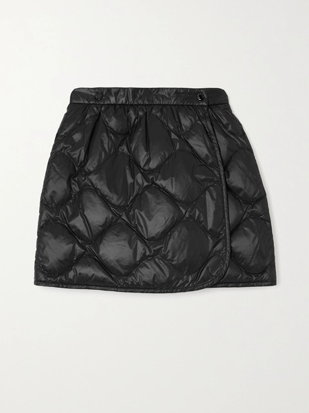  Moncler Moncler - Quilted Shell Down Mini Wrap Skirt - Black 