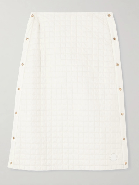  Moncler Moncler - Quilted Shell Midi Skirt - White 
