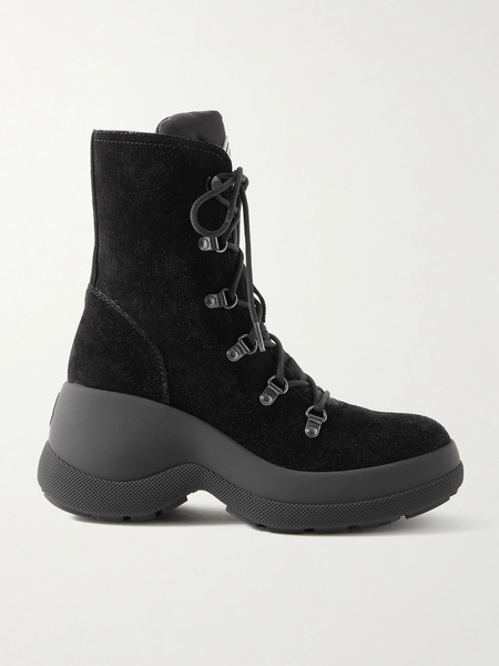  Moncler Moncler - Resile Trek Shell-trimmed Suede Ankle Boots - Black 