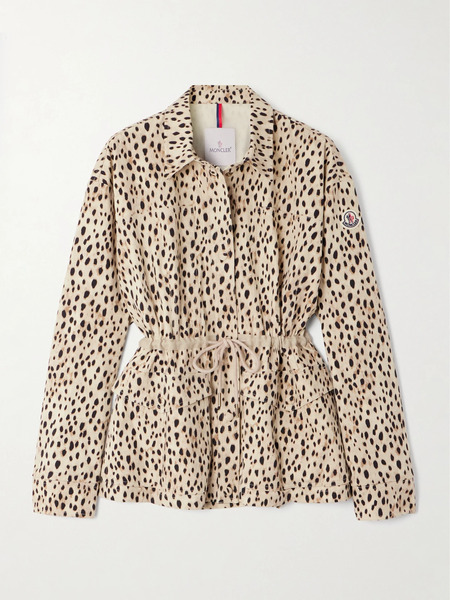  Moncler Moncler - Saulon Appliquéd Animal-print Cotton-blend Canvas Jacket - Beige 