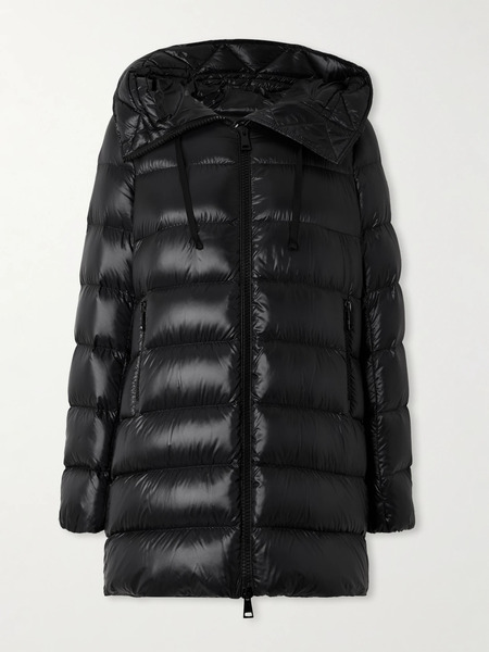  Moncler Moncler - Suyen Appliquéd Quilted Shell Down Hooded Parka - Black 
