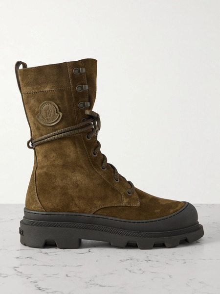  Moncler Moncler - Vera Suede Combat Boots - Dark Brown 