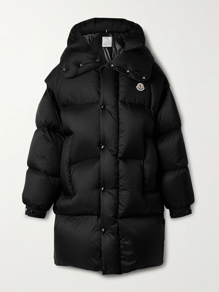  Moncler Moncler - Verone Convertible Hooded Quilted Shell Down Coat - Black 