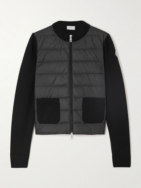  Moncler Moncler - Wool And Quilted Shell Down Cardigan - Black 