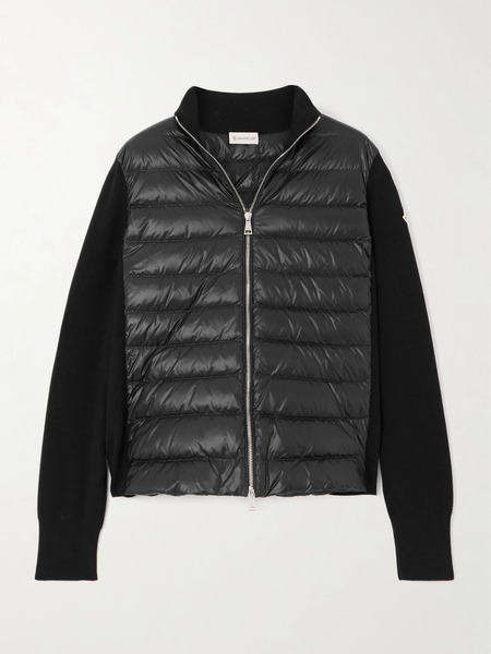  Moncler Moncler - Wool And Quilted Shell Down Cardigan - Black 