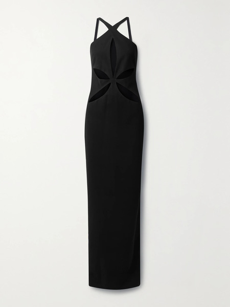  Mônot Mônot - Cutout Crepe Maxi Dress - Black 