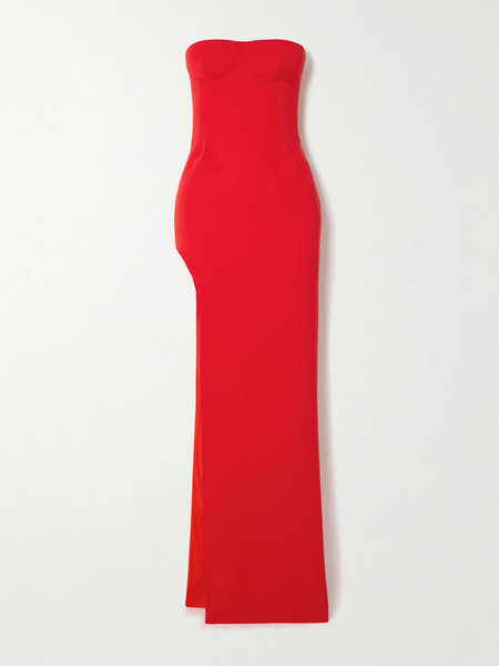  Mônot Mônot - Strapless Crepe Gown - Red 