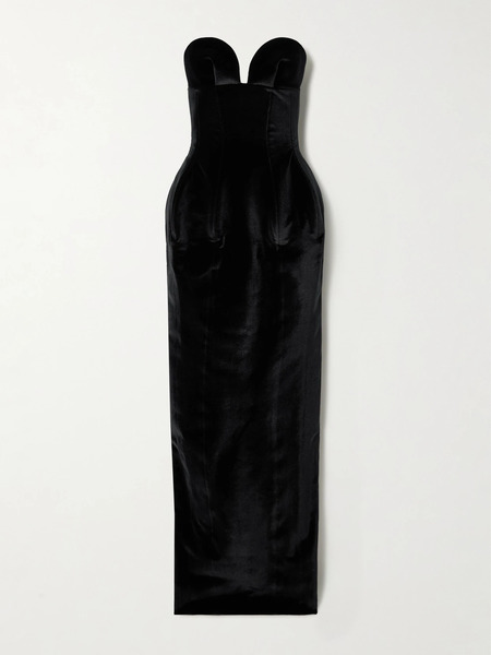  Mônot Mônot - Strapless Velvet Gown - Black 
