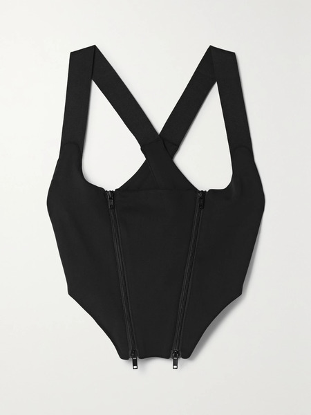  Monse Monse - Open-back Stretch-jersey Bustier Top - Black 