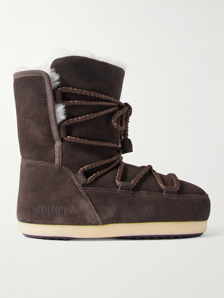  Moon Boot Moon Boot - Evx Shearling-lined Suede Snow Boots - Chocolate 