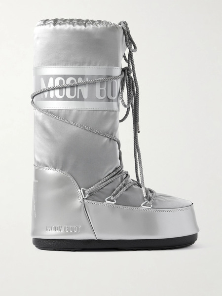  Moon Boot Moon Boot - Icon Glance Metallic Shell And Pvc Snow Boots - Silver 