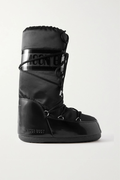  Moon Boot Moon Boot - Icon Glance Shell And Pvc Snow Boots - Black 