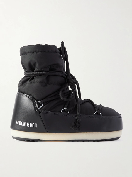  Moon Boot Moon Boot - Icon Light Low Shell And Faux Leather Snow Boots - Black 