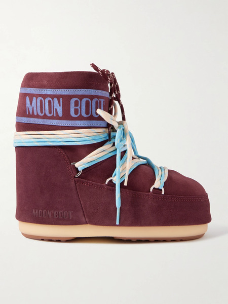  Moon Boot Moon Boot - Icon Low Printed Suede Snow Boots - Chocolate 