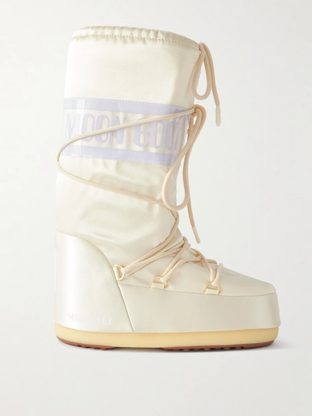  Moon Boot Moon Boot - Icon Pearly Satin And Pvc Snow Boots - Cream 