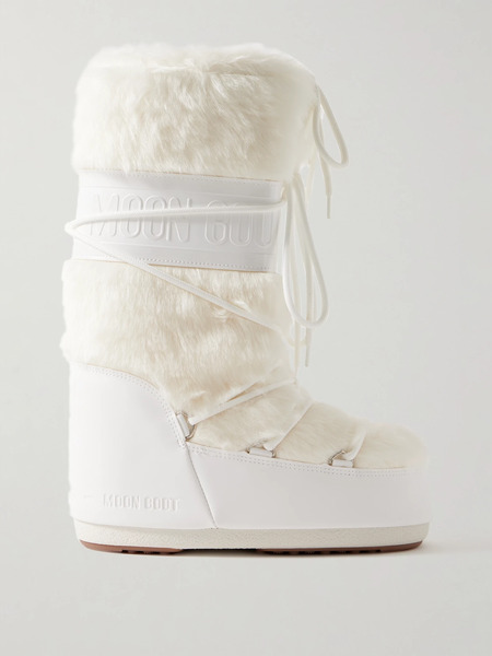  Moon Boot Moon Boot - Icon Plush And Leather-like Snow Boots - White 