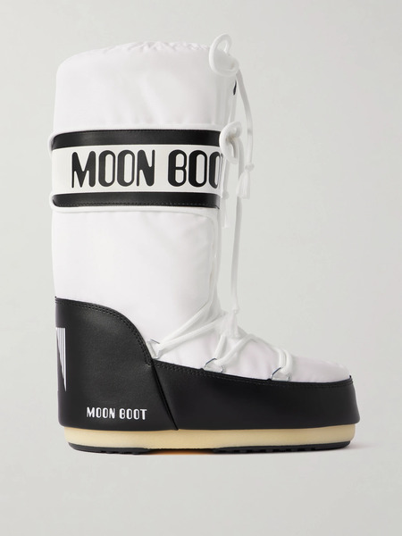  Moon Boot Moon Boot - Icon Shell And Leather-like Snow Boots - White 