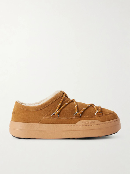  Moon Boot Moon Boot - Park Shearling-lined Suede Slippers - Camel 