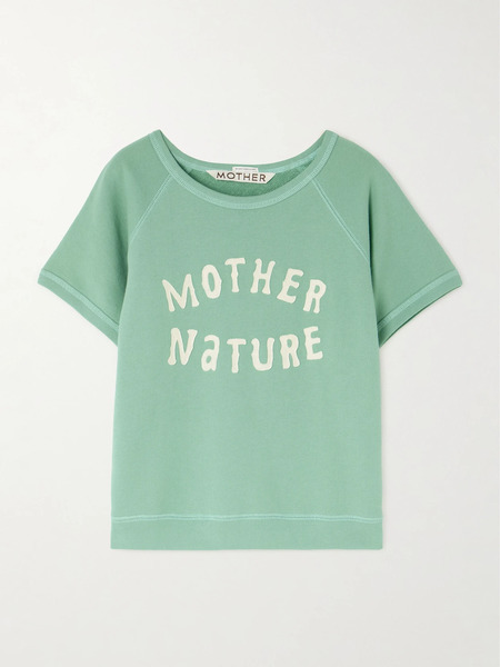  Mother Mother - Appliquéd Cotton-jersey Sweatshirt - Green 