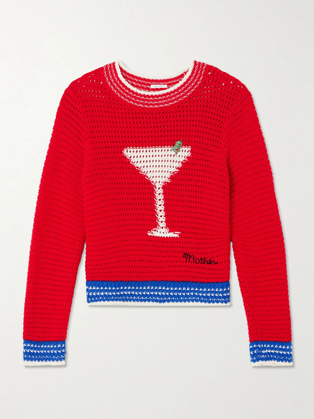  Mother Mother - Open-knit Cotton Sweater - Red 