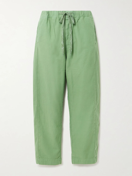  Mother Mother - The Drawn Half-pipe Cotton-canvas Barrel-leg Pants - Green 
