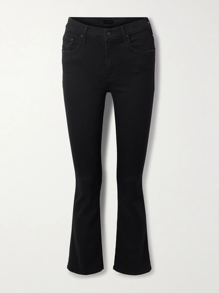  Mother Mother - The Insider Cropped High-rise Bootcut Jeans - Black 