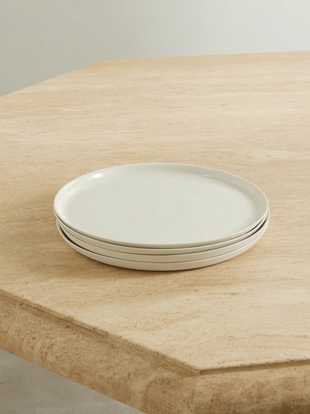  Mud Australia Mud Australia - + Net Sustain Set Of Four Porcelain Dinner Plates - Off-white 
