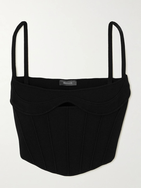  Mugler Mugler - Heaven Stretch-knit Bustier Top - Black 