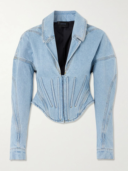 Mugler Mugler - Organic Denim Corset Jacket - Light Blue 