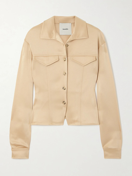  Nanushka Nanushka - Gitta Satin Shirt - Beige 