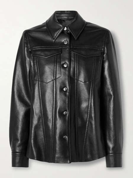  Nanushka Nanushka - Rocio Leather And Faux Leather Jacket - Black 