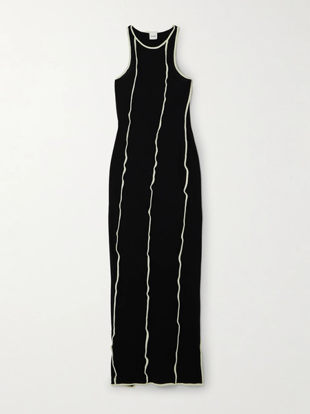  Nanushka Nanushka - Wanda Striped Recycled-jersey Maxi Dress - Black 