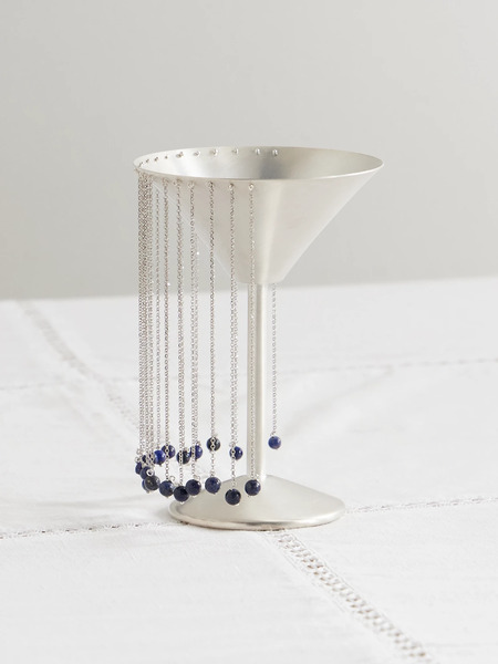  Natalia Criado Natalia Criado - + Taller Marmo Celebration Fringed Silver-plated And Lapis Lazuli Margarita Glass - One Size 