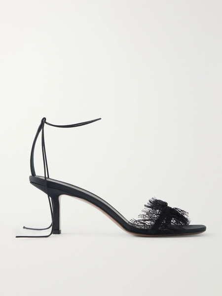  Neous Neous - Belel Lace-trimmed Twill Sandals - Black 