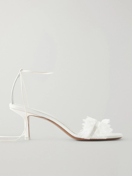  Neous Neous - Belel Lace-trimmed Twill Sandals - Cream 