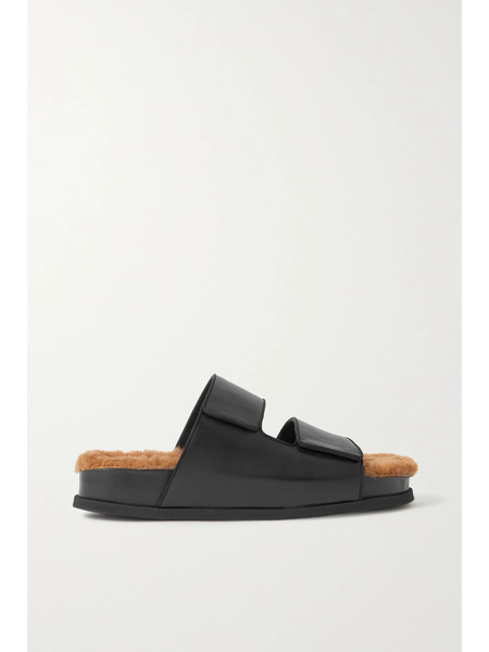  Neous Neous - Dombai Shearling-lined Leather Slides - Black 