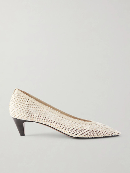  Neous Neous - Fera 40 Leather-trimmed Woven Pumps - Cream 