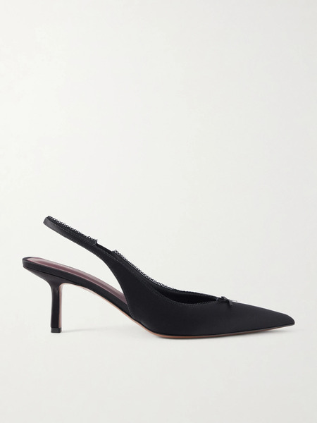 Neous Neous - Moriah Lace-trimmed Twill Slingback Pumps - Black 