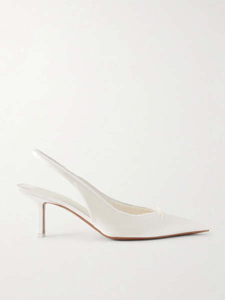  Neous Neous - Moriah Lace-trimmed Twill Slingback Pumps - Cream 