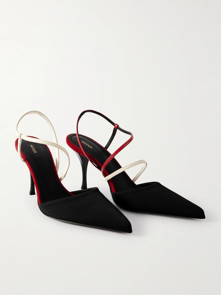 Neous Neous - Tangra Leather And Suede-trimmed Faille Pumps - Black 