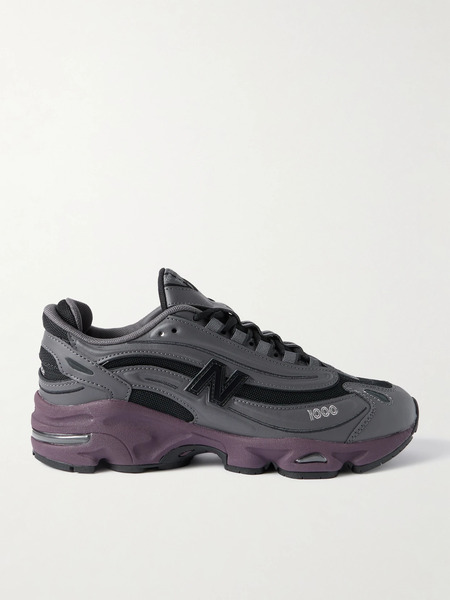  New Balance New Balance - 1000 Faux Leather And Mesh Sneakers - Gray 
