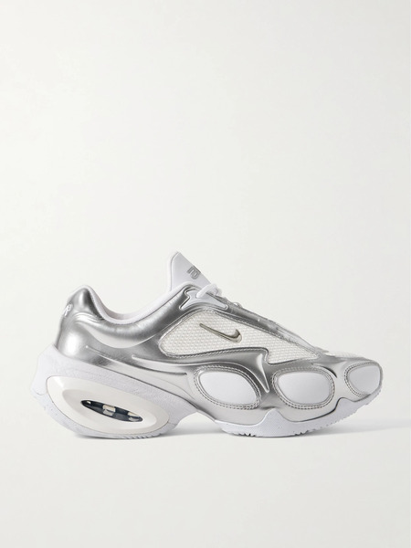  Nike Nike - Air Max Muse Mesh-trimmed Metallic Leather Sneakers - White 
