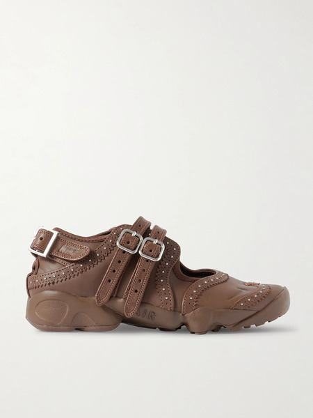  Nike Nike - Air Rift Embellished Leather Split-toe Sneakers - Chocolate 