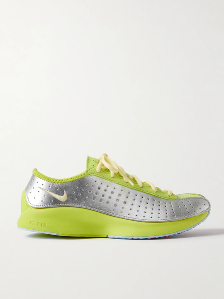  Nike Nike - Air Superfly Suede And Perforated Metallic Leather Sneakers - Chartreuse 