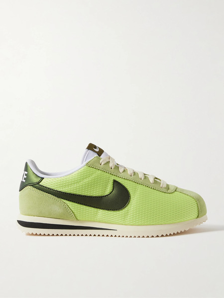  Nike Nike - Cortez Leather And Suede-trimmed Mesh Sneakers - Yellow 