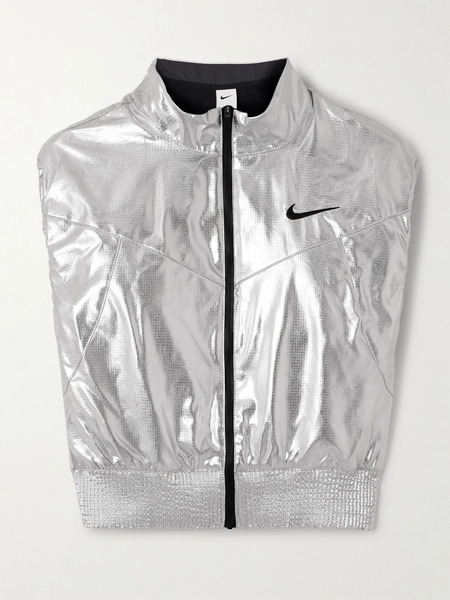  Nike Nike - Embroidered Metallic Ripstop Vest - Large 