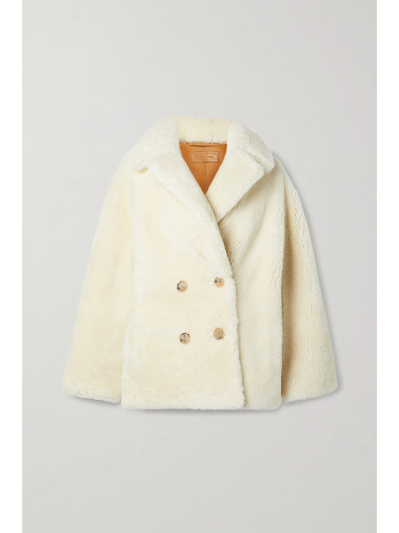  Nili Lotan Nili Lotan - Addie Double-breasted Shearling Jacket - Cream 